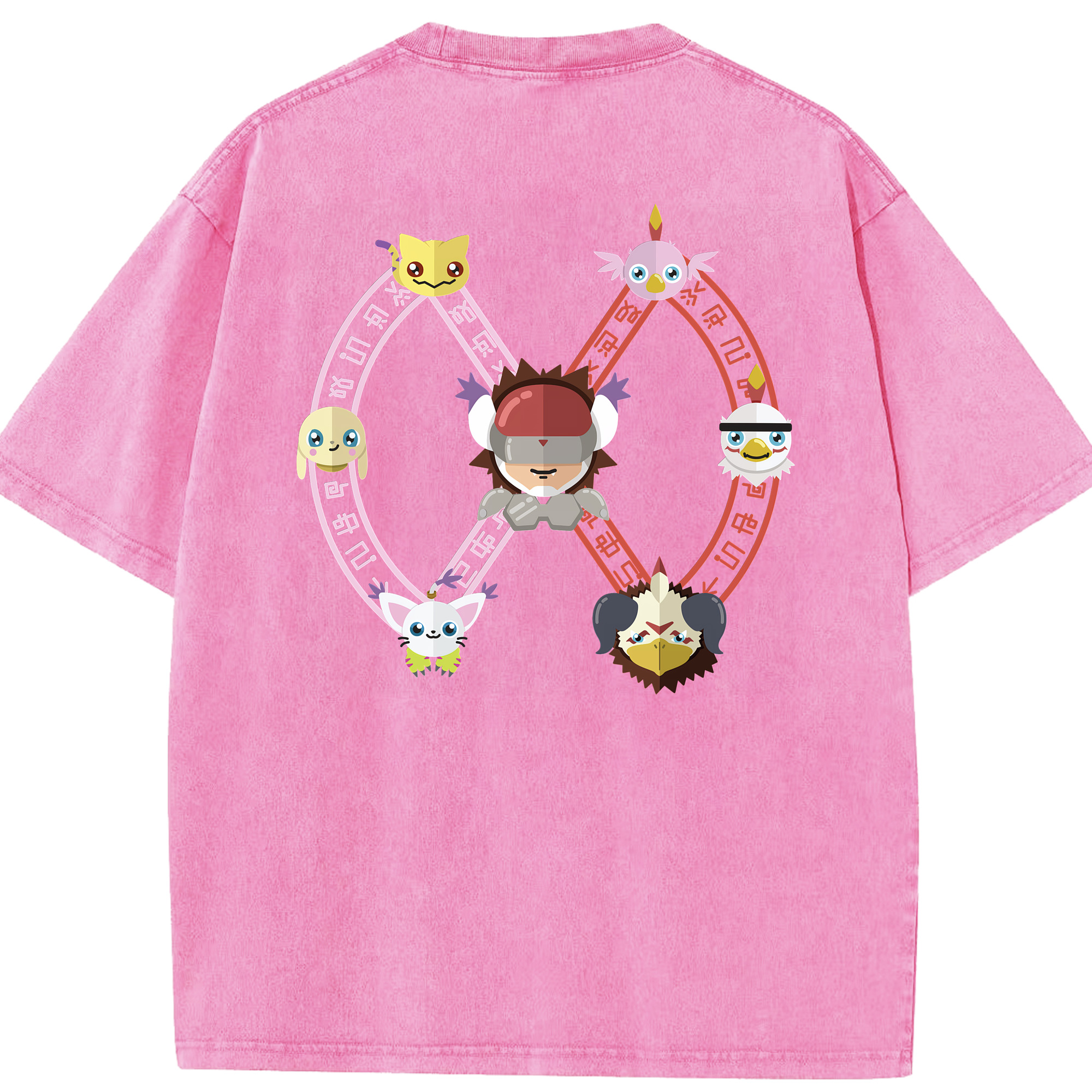 （画像用） Digimon デジタルモンスター/デジモン 綿100% ヴィンテージ風 半袖Tシャツ（背面プリント）